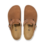 Birkenstock Boston Corduroy Dark Tea Embossed Suede Leather Regular