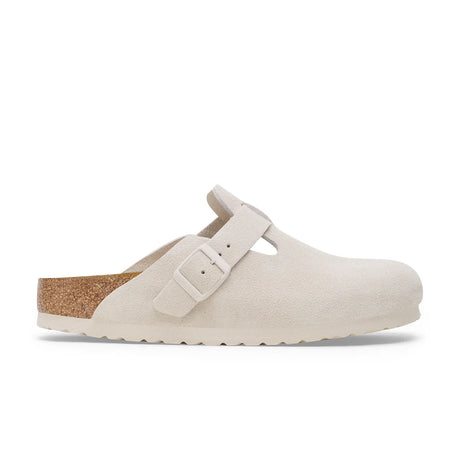Birkenstock Boston Antique White Suede Leather Regular