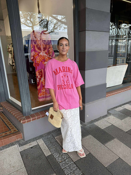 Marina Piccola Oversized Biker Tee | Cosmos