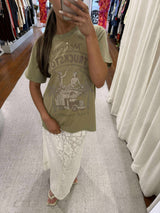 Mermaid Truckstop Biker Tee | Khaki