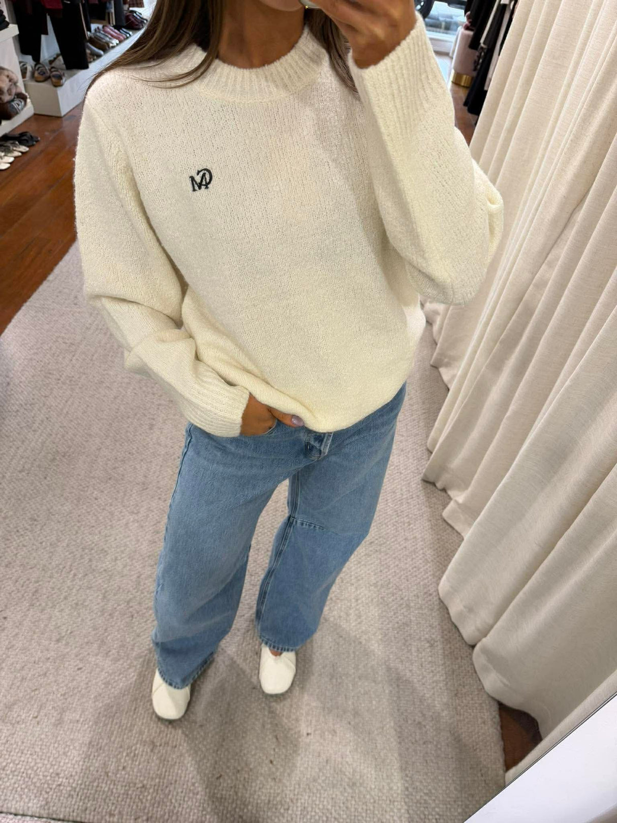 Atlas Knit Sweater | Cream/Chocolate