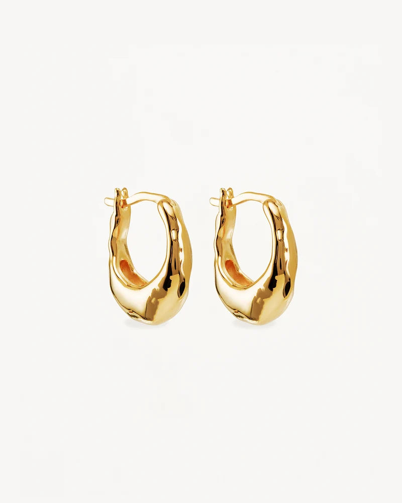 18k Gold Vermeil Radiant Energy Small Hoops