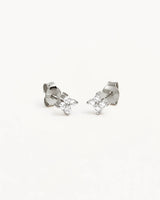 Sterling Silver Crystal Bloom Stud Earrings