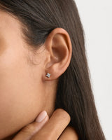 Sterling Silver Crystal Bloom Stud Earrings