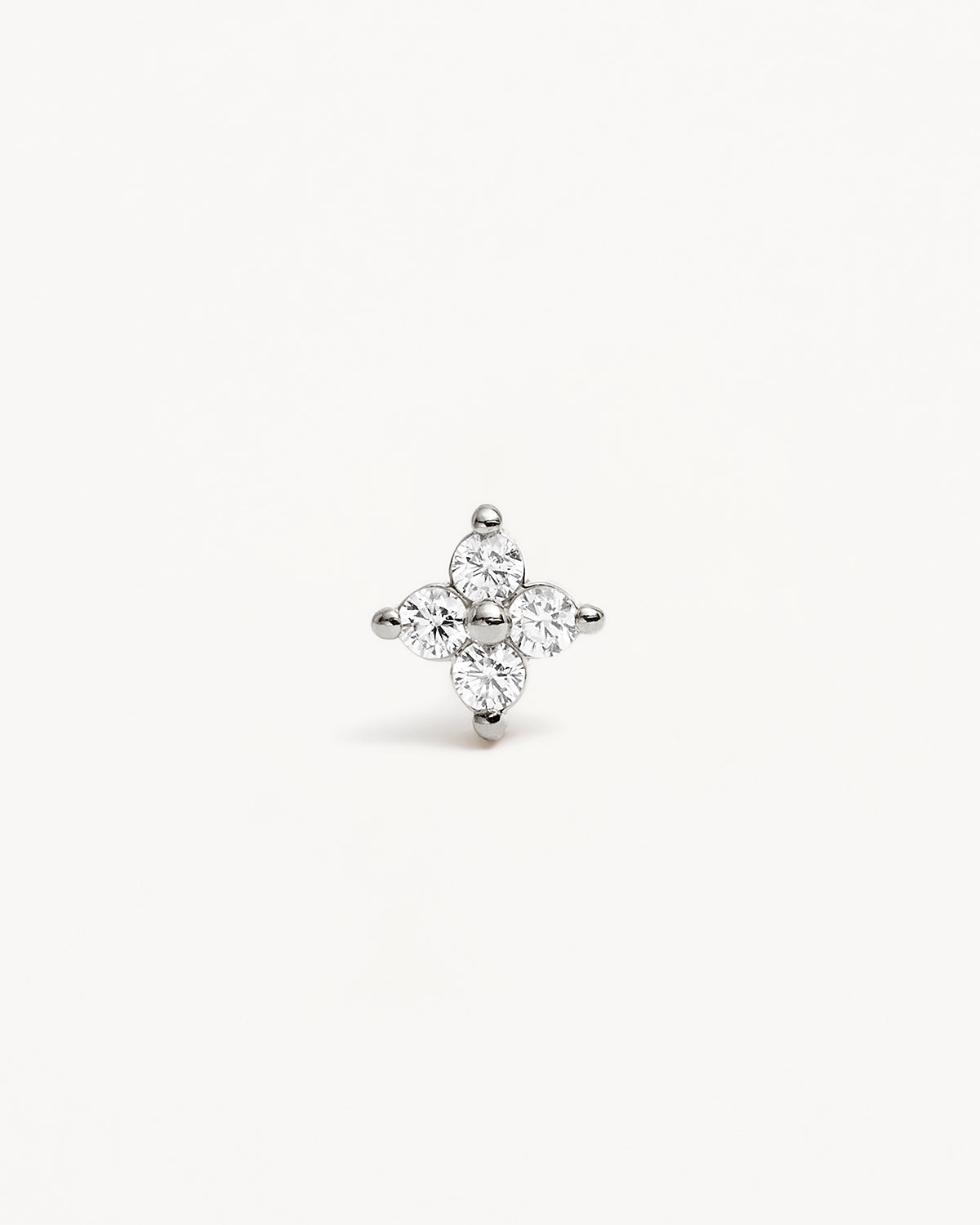 Sterling Silver Crystal Bloom Stud Earrings