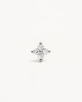 Sterling Silver Crystal Bloom Stud Earrings