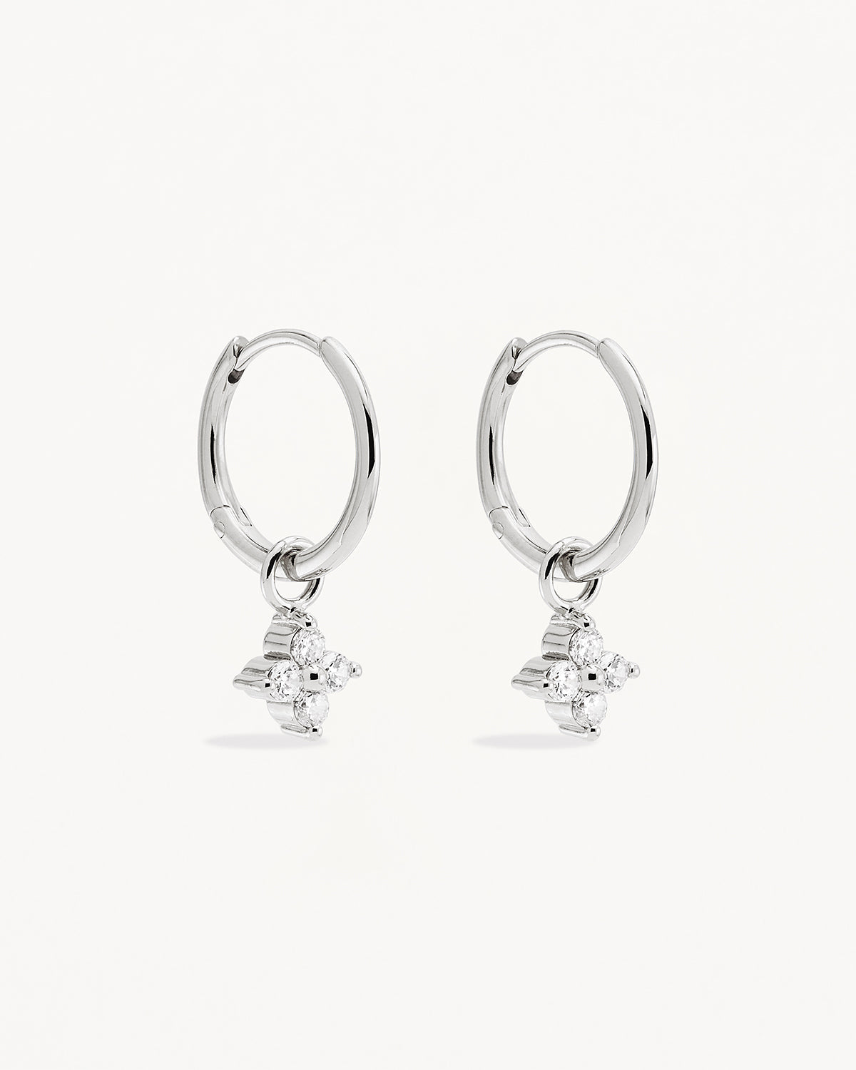 Sterling Silver Crystal Bloom Hoops
