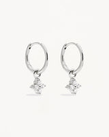 Sterling Silver Crystal Bloom Hoops