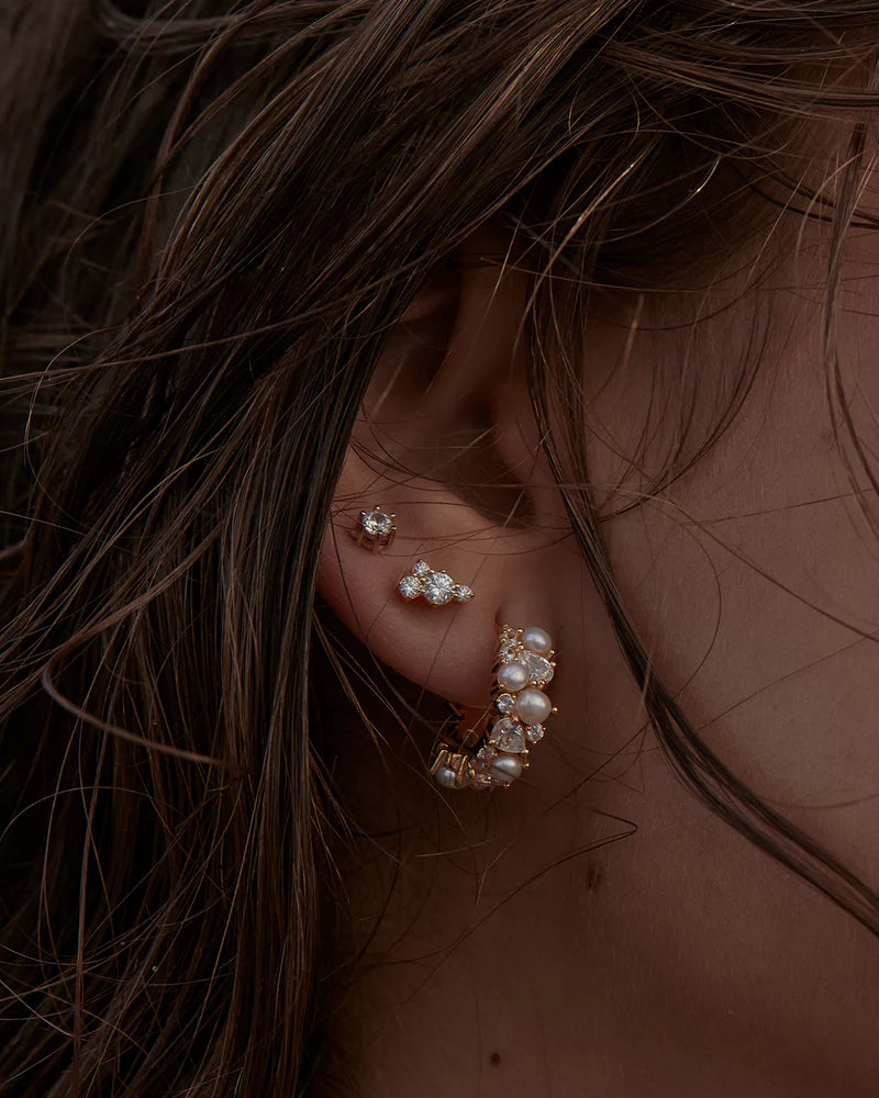 18k Gold Vermeil Mist Stud Earrings