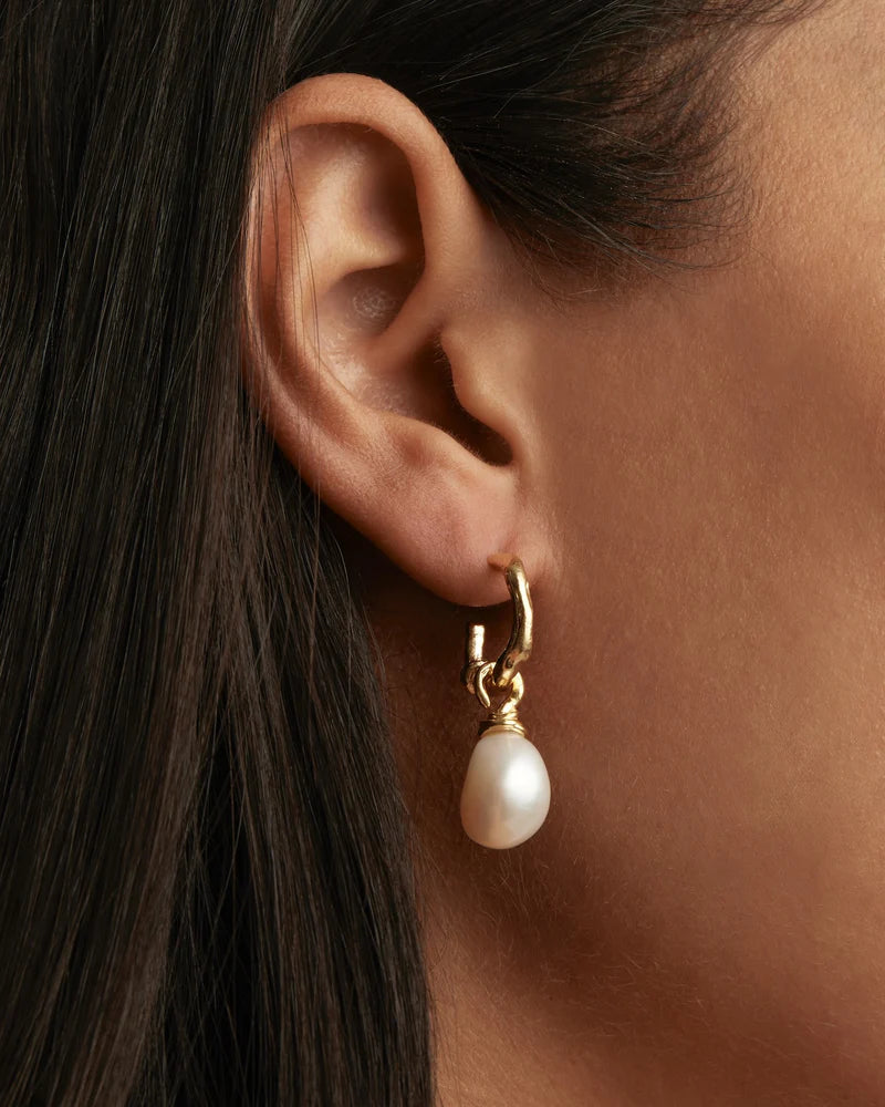 18K Gold Vermeil Whispers Of Tranquillity Pear Hoops