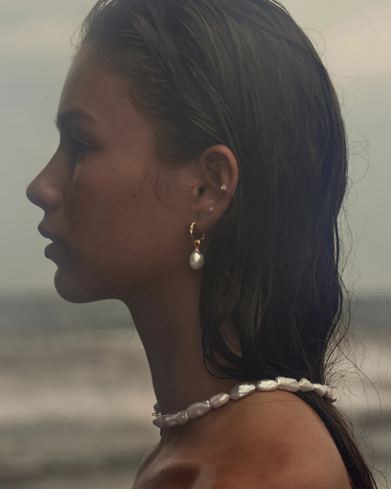 18K Gold Vermeil Whispers Of Tranquillity Pear Hoops