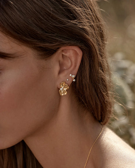 18k Gold Vermeil No Rain, No Flowers Stud Earrings