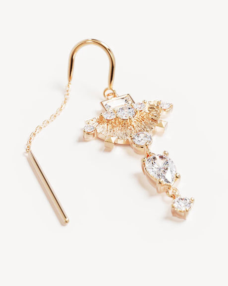 18k Gold Vermeil Lotus Rain Thread Earrings