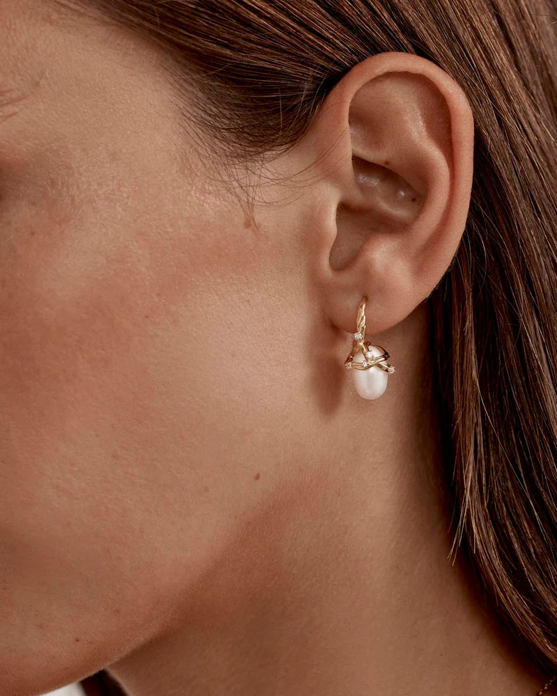 18k Gold Vermeil Dive Into Serenity Pearl Earrings