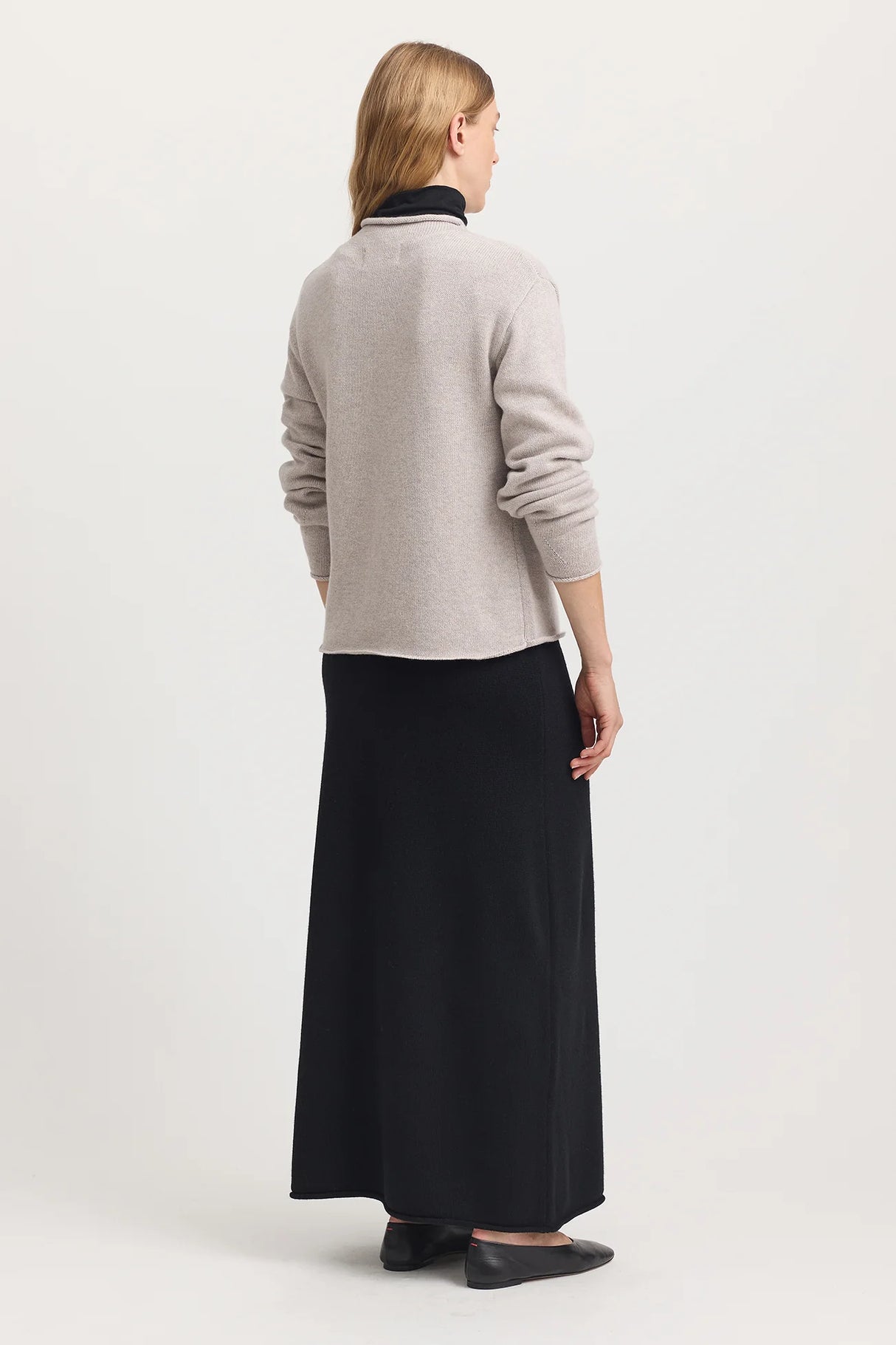 Relaxed Fit Mock Neck | Light Oat
