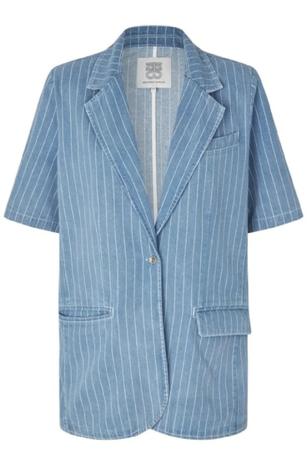 Layne Short Sleeve Blazer | Light Blue Denim