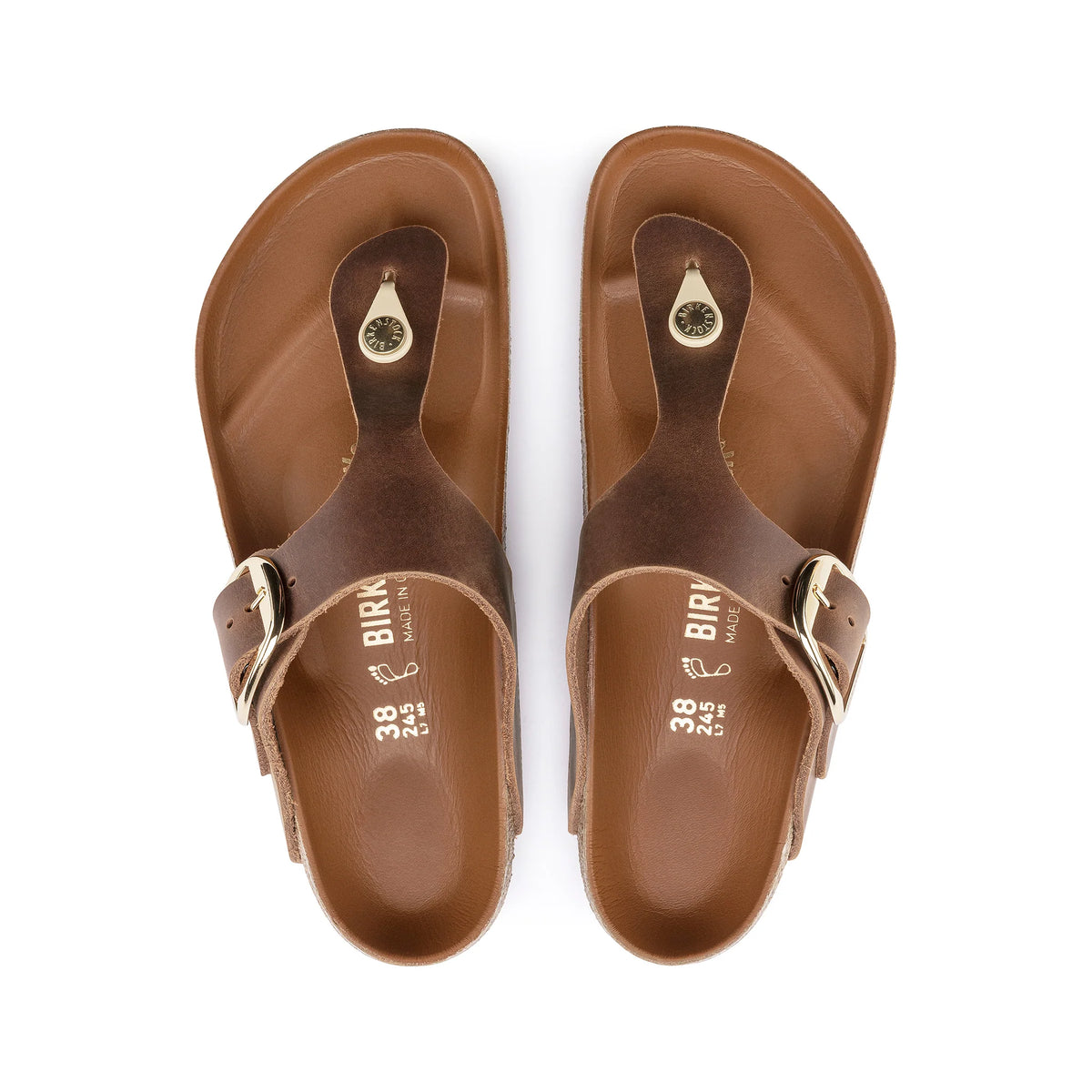 Birkenstock Gizeh Big Buckle Cognac Oiled Leather Regular