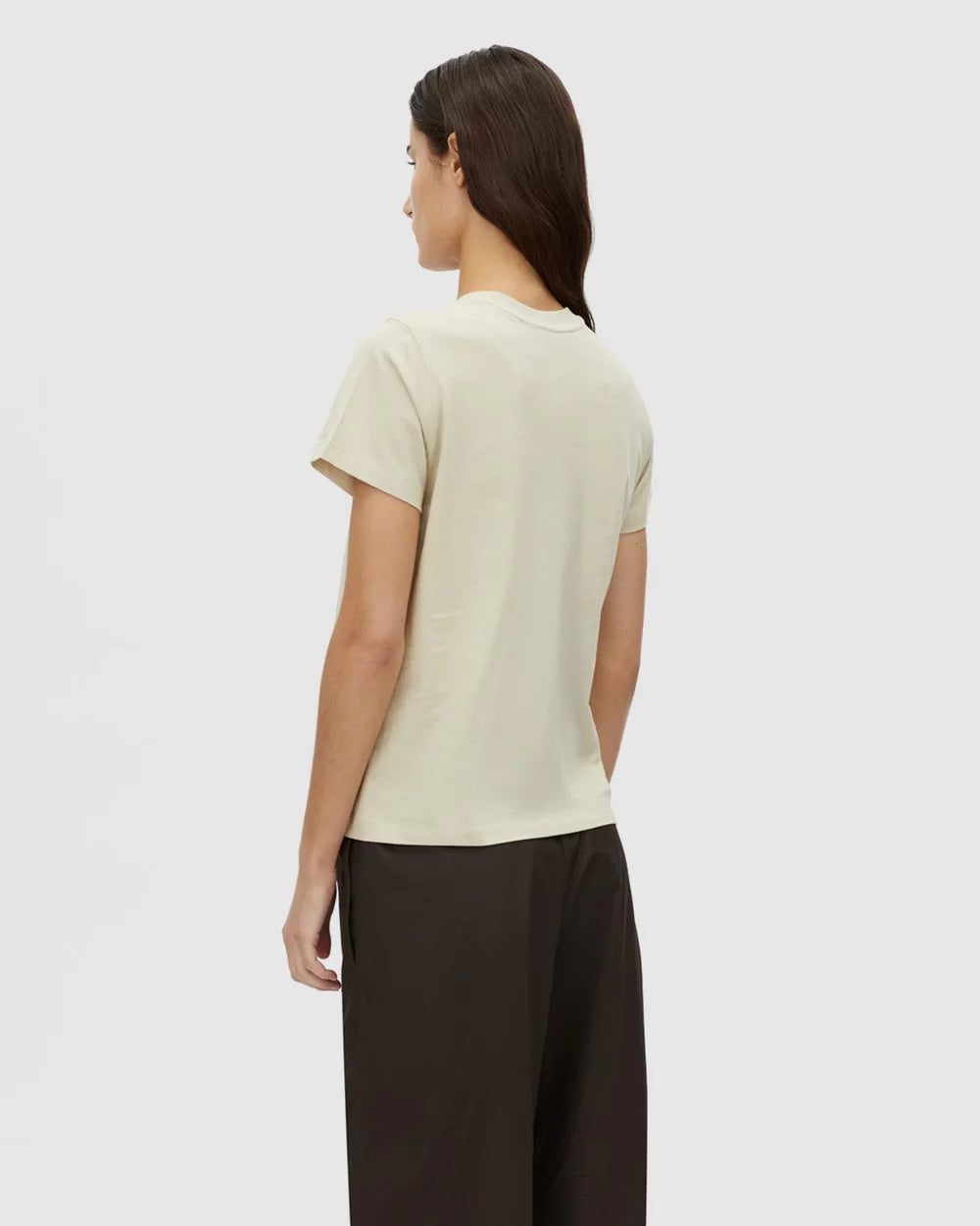 Janice Neat Fit Logo Tee | Stone