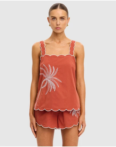 Amaya Back Tie Top | Rust