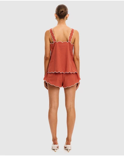 Amaya Back Tie Top | Rust
