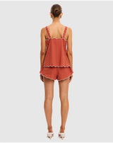 Amaya Back Tie Top | Rust