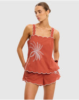 Amaya Back Tie Top | Rust