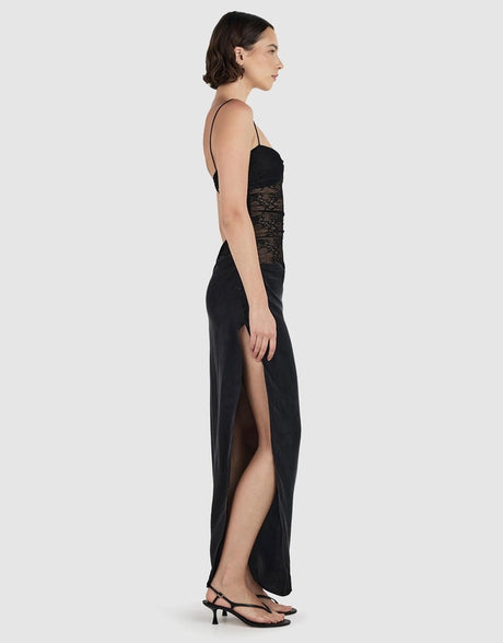 Lola Midi Lace Dress | Black