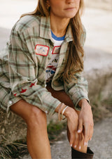 Military Check Boyfriend Button Up