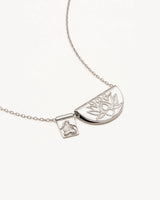 Sterling Silver  Lotus and Little Buddha Necklace