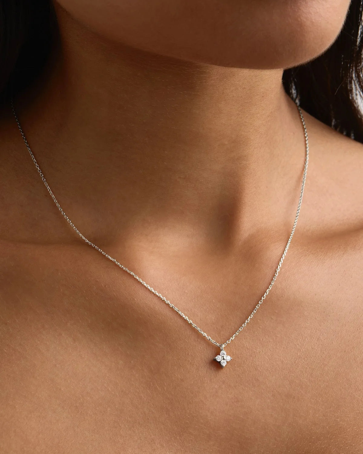 Sterling Silver Crystal Bloom Necklace