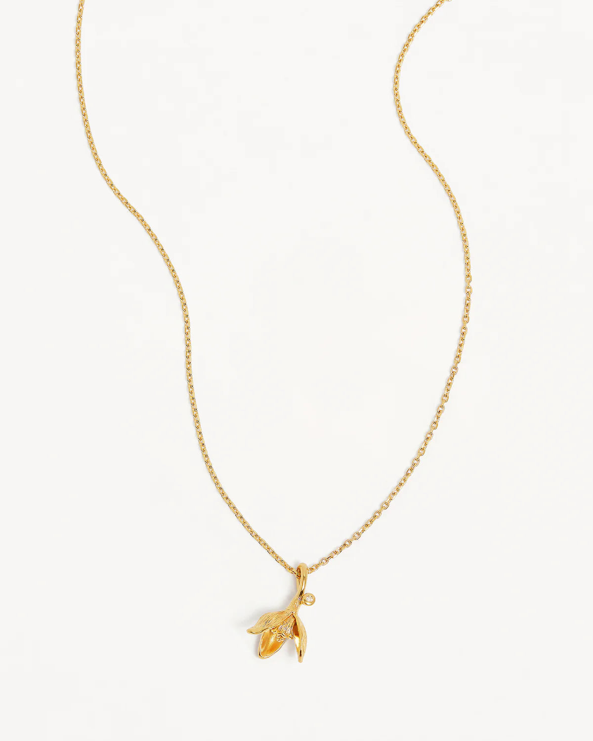 18k Gold Vermeil Birth Flower Necklace - Snowdrop January