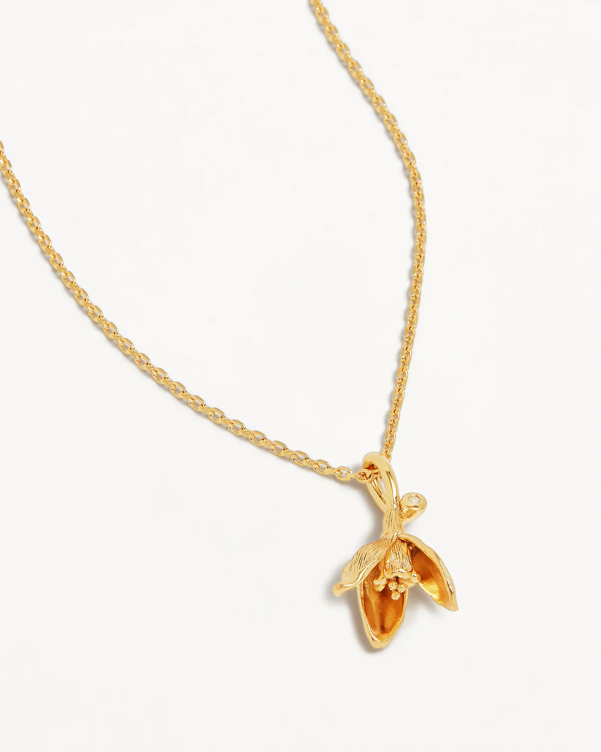 18k Gold Vermeil Birth Flower Necklace - Snowdrop January