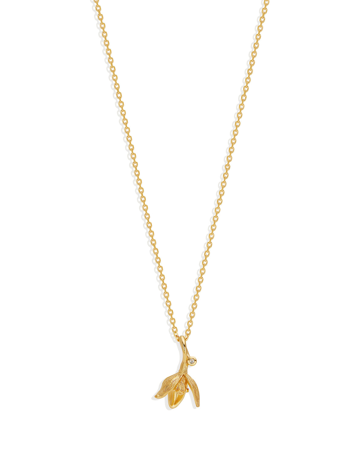 18k Gold Vermeil Birth Flower Necklace - Snowdrop January