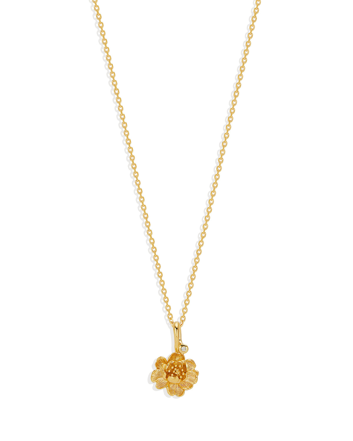 18k Gold Vermeil Birth Flower Necklace - Peony November