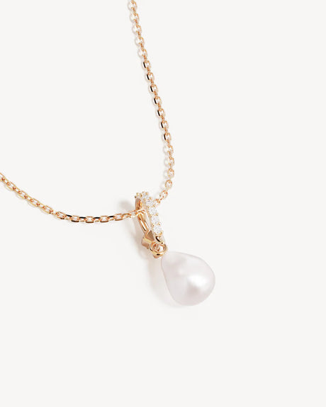 18K Gold Vermeil Love With Grace Lab-Grown Diamond Pearl Necklace