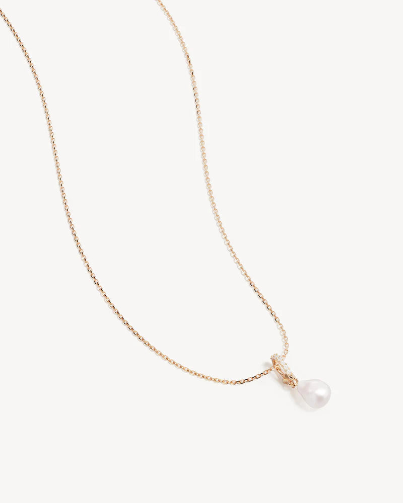 18K Gold Vermeil Love With Grace Lab-Grown Diamond Pearl Necklace