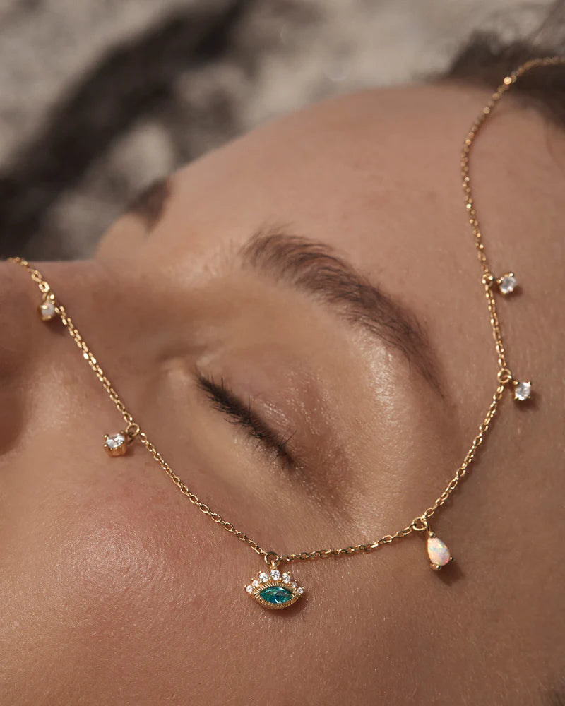 18k Gold Vermeil Hope and Protection Necklace