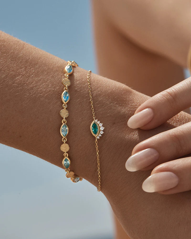 18k Gold Vermeil Hope and Protection Bracelet