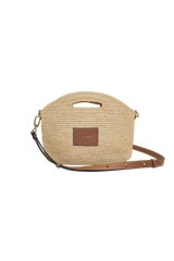 Leather Trimmed Raffia Mini