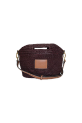 Leather Trimmed Raffia Mini | Cocoa