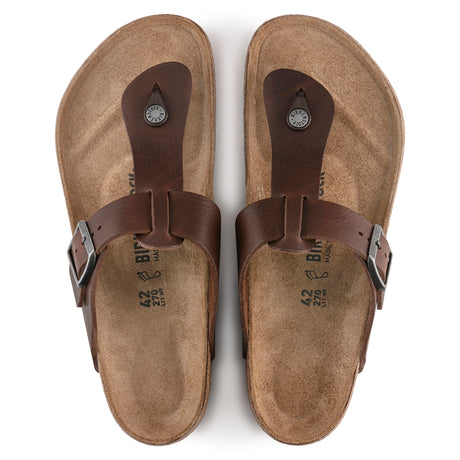 Birkenstock Safaga Vintage Wood Roast Natural Leather Regular