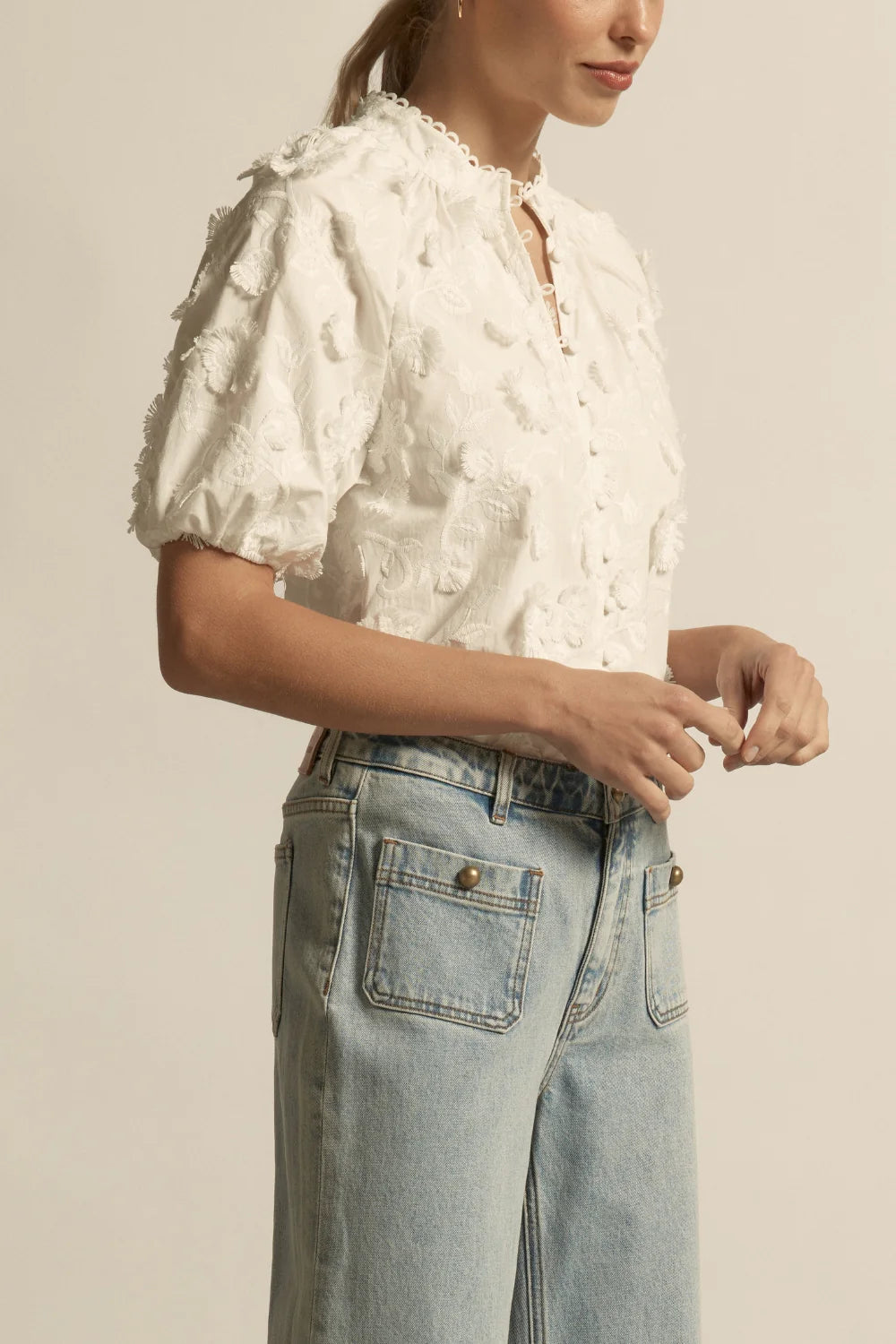 Solstice Top | Porcelain Broderie