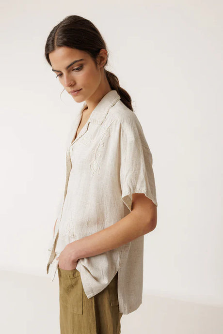 Handmade Embroidery Shirt | Linen