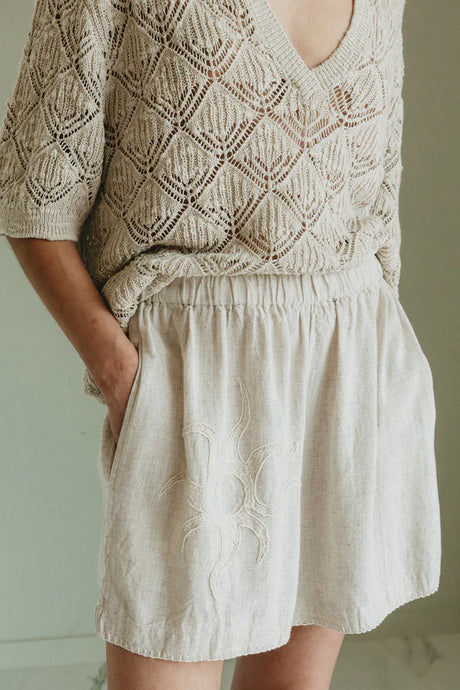 Elastic Short Pant | Linen