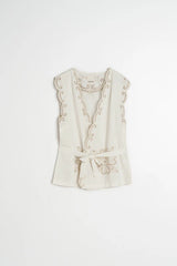 Floral Embroidery Top | Ecru