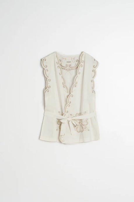 Floral Embroidery Top | Ecru