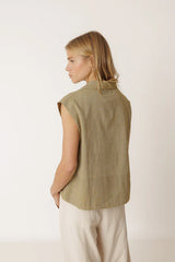 Diplomatic Striped Vest | Khaki