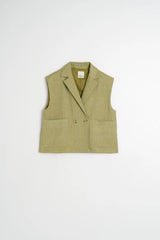 Diplomatic Striped Vest | Khaki