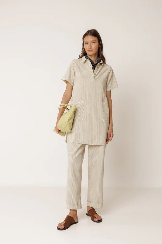 Polo-Collar Dress | Ecru