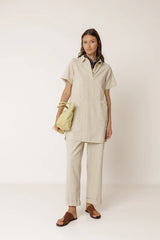 Polo-Collar Dress | Ecru